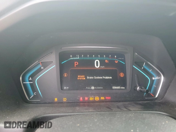 2022 Honda Odyssey Elite with VIN 5FNRL6H93NB066040, listed as a Copart auction lot 60162665 with 36,665 mi miles and Salvage title. Bid and sale history available at DreamBid. Image 9.