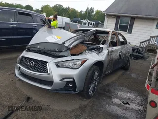 2018 Infiniti Q50 Red Sport 400 with VIN JN1FV7AR6JM480673, listed as a IAAI auction lot 40210603 with Not provided miles and . Bid and sale history available at DreamBid. Image 2.