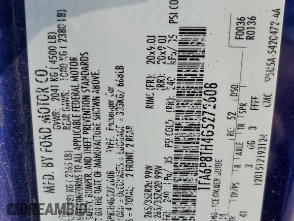 2016 Ford Mustang EcoBoost z VIN 1FA6P8TH4G5272608, wystawiony jako Copart lot #54754615 z przebiegiem 115 077 mil mil oraz Szkoda całkowita • Salvage title. Historia ofert i sprzedaży dostępna na DreamBid. Obrazek 12.