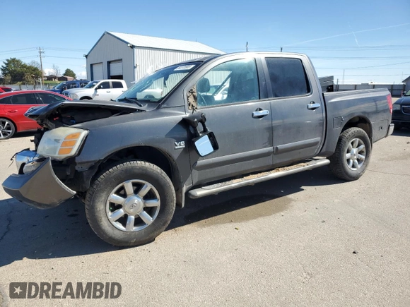 2004 Nissan Titan LE with VIN 1N6AA07B24N575053, listed as a Copart auction lot 50370985 with 230,225 mi miles and Salvage title. Bid and sale history available at DreamBid. Image 1.