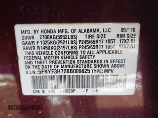 2011 Honda Pilot EX-L z VIN 5FNYF3H72BB009825, wystawiony jako IAAI lot #41357950 z przebiegiem 197 732 mil mil oraz . Historia ofert i sprzedaży dostępna na DreamBid. Obrazek 9.