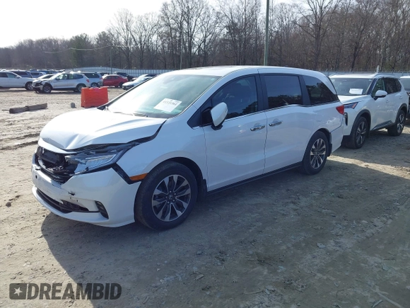 2024 Honda Odyssey EX-L with VIN 5FNRL6H6XRB070789, listed as a IAAI auction lot 41333384 with 6,553 mi miles and . Bid and sale history available at DreamBid. Image 18.
