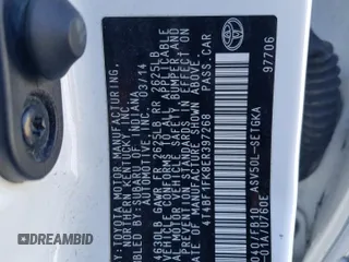 2014 Toyota Camry L with VIN 4T4BF1FK8ER397268, listed as a Copart auction lot 52114735 with 122,210 mi miles and Clean Title. Bid and sale history available at DreamBid. Image 12.
