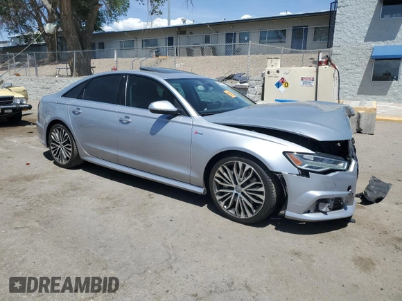2016 Audi A6 Prestige with VIN WAUHGAFC1GN129672, listed as a Copart auction lot 58432025 with 62,484 mi miles and Salvage title. Bid and sale history available at DreamBid. Image 4.