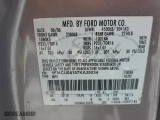 2007 Ford Escape Limited with VIN 1FMCU04157KA35034, listed as a Copart auction lot 86177794 with 215,888 mi miles and Salvage Title. Bid and sale history available at carsss.com. Image 14.