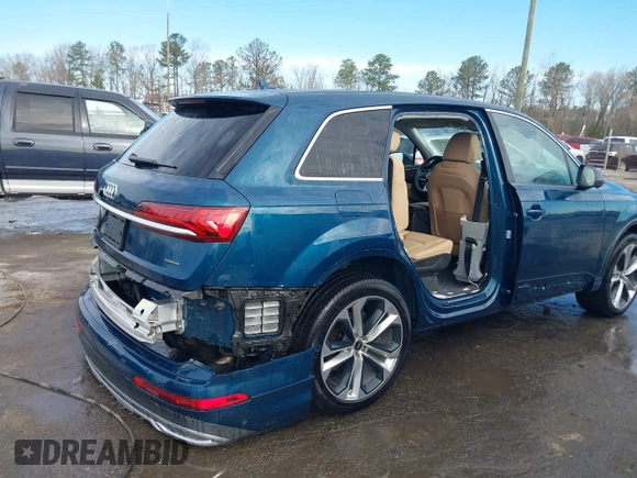 2022 Audi Q7 Premium Plus with VIN WA1LXBF70ND019179, listed as a IAAI auction lot 41825747 with 29,097 mi miles and . Bid and sale history available at DreamBid. Image 6.