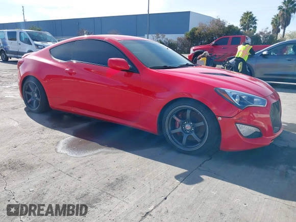 2013 Hyundai Genesis Coupe Track z VIN KMHHU6KJ4DU098623, wystawiony jako IAAI lot #41562667 z przebiegiem 120 690 mil mil oraz . Historia ofert i sprzedaży dostępna na DreamBid. Obrazek 1.