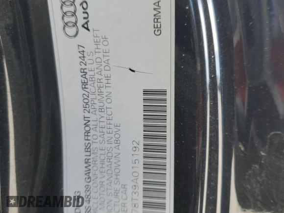2009 Audi S5 z VIN WAURV78T39A015192, wystawiony jako Copart lot #44347915 z przebiegiem Nie podano mil oraz Szkoda całkowita • Salvage title. Historia ofert i sprzedaży dostępna na DreamBid. Obrazek 12.