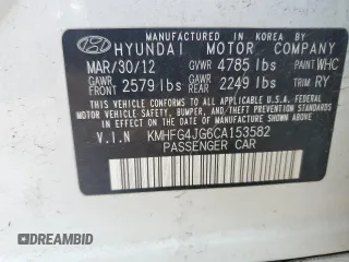 2012 Hyundai Azera z VIN KMHFG4JG6CA153582, wystawiony jako Copart lot #64809485 z przebiegiem 79 425 mil mil oraz Czysty tytuł • Clean title. Historia ofert i sprzedaży dostępna na DreamBid. Obrazek 12.