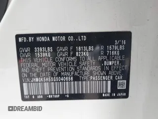 2016 Honda Fit LX с VIN JHMGK5H5XGX040656, выставлен на аукционе IAAI как лот 42028740 с пробегом 109 279 миль миль и . История ставок и продаж доступна на DreamBid. Изображение 9.