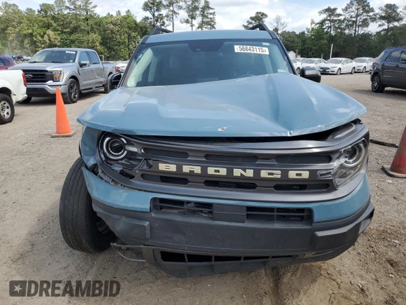 2021 Ford Bronco Sport Big Bend z VIN 3FMCR9B61MRA54949, wystawiony jako Copart lot #56843115 z przebiegiem 34 326 mil mil oraz Szkoda całkowita • Salvage title. Historia ofert i sprzedaży dostępna na DreamBid. Obrazek 5.