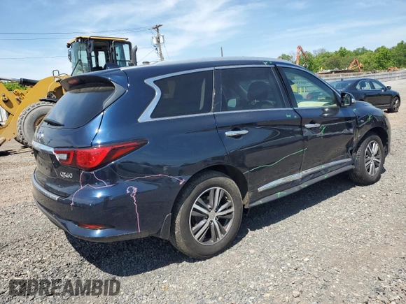 2020 Infiniti QX60 Luxe with VIN 5N1DL0MM2LC528742, listed as a Copart auction lot 56390605 with 66,786 mi miles and Salvage title. Bid and sale history available at DreamBid. Image 3.