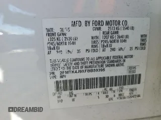 2015 Ford Edge SEL with VIN 2FMTK4J9XFBB59395, listed as a Copart auction lot 45499355 with 144,407 mi miles and Clean Title. Bid and sale history available at carsss.com. Image 16.