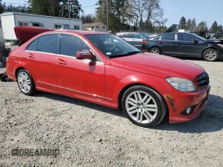 2009 Mercedes-Benz C 300 Sport with VIN WDDGF54X19R053399, listed as a Copart auction lot 54053785 with 144,089 mi miles and Salvage Title. Bid and sale history available at DreamBid. Image 4.