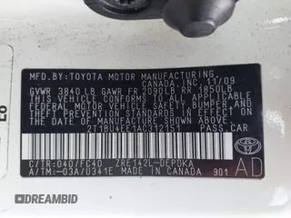 2010 Toyota Corolla with VIN 2T1BU4EE1AC312151, listed as a IAAI auction lot 42761709 with 121,356 mi miles and . Bid and sale history available at DreamBid. Image 9.