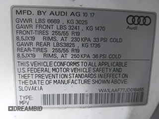 2018 Audi Q7 Premium Plus с VIN WA1LAAF77JD018455, выставлен на аукционе IAAI как лот 42385502 с пробегом 98 353 миль миль и . История ставок и продаж доступна на DreamBid. Изображение 9.