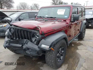2021 Jeep Wrangler Unlimited Sport S with VIN 1C4HJXDN9MW777830, listed as a IAAI auction lot 41625934 with 42,251 mi miles and . Bid and sale history available at DreamBid. Image 2.
