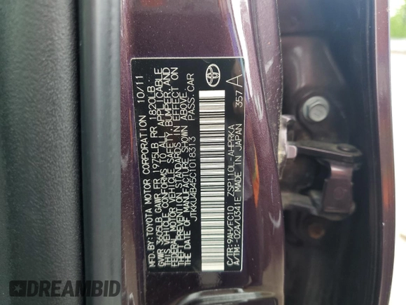 2012 Scion xD with VIN JTKKU4B45C1018313, listed as a Copart auction lot 57435535 with 121,440 mi miles and Clean Title. Bid and sale history available at DreamBid. Image 12.
