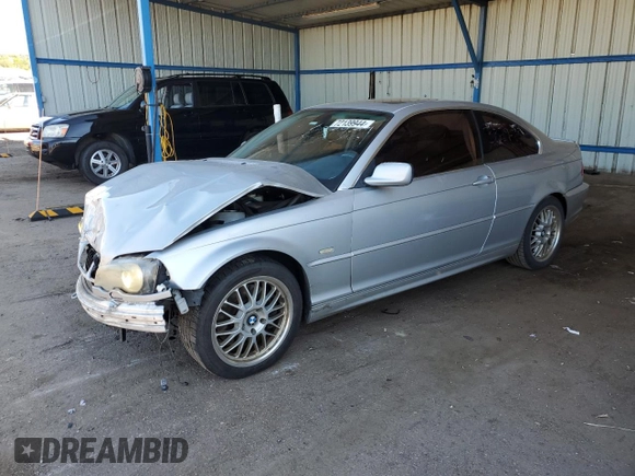2002 BMW 3 Series 330Ci with VIN WBABN53412JU26649, listed as a Copart auction lot 72139944 with 214,534 mi miles and Salvage Title. Bid and sale history available at DreamBid. Image 1.