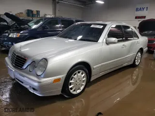 2001 Mercedes-Benz E-Class with VIN WDBJF65J11B357053, listed as a Copart auction lot 48805155 with 188,038 mi miles and Salvage Title. Bid and sale history available at carsss.com. Image 1.