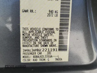 2016 Nissan Altima SL with VIN 1N4AL3AP8GC221191, listed as a Copart auction lot 60163175 with 94,212 mi miles and Salvage title. Bid and sale history available at DreamBid. Image 12.