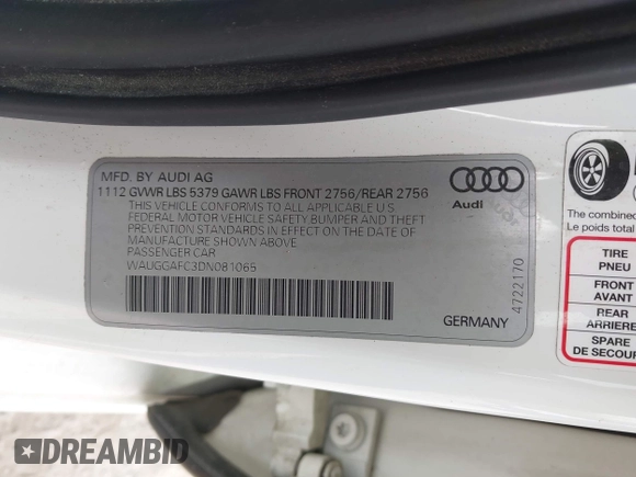2013 Audi A6 Premium Plus z VIN WAUGGAFC3DN081065, wystawiony jako IAAI lot #41931342 z przebiegiem 136 570 mil mil oraz . Historia ofert i sprzedaży dostępna na DreamBid. Obrazek 9.