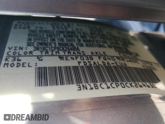 2012 Nissan Versa S with VIN 3N1BC1CP0CK264656, listed as a Copart auction lot 77802904 with 75,115 mi miles and Clean Title. Bid and sale history available at carsss.com. Image 14.