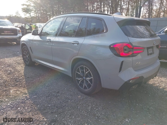 2023 BMW X3 xDrive30i with VIN 5UX53DP0XP9S84526, listed as a IAAI auction lot 41727224 with 34,307 mi miles. Bid and sale history available at carsss.com. Image 3.