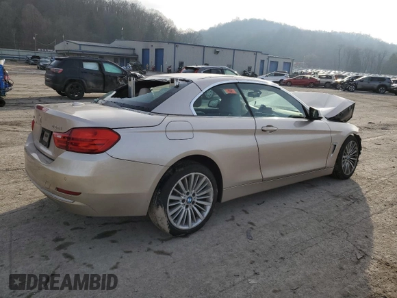 2015 BMW 4 Series 428i xDrive with VIN WBA3T1C53FP821169, listed as a Copart auction lot 86566414 with Not Provided miles and Salvage Title. Bid and sale history available at carsss.com. Image 3.