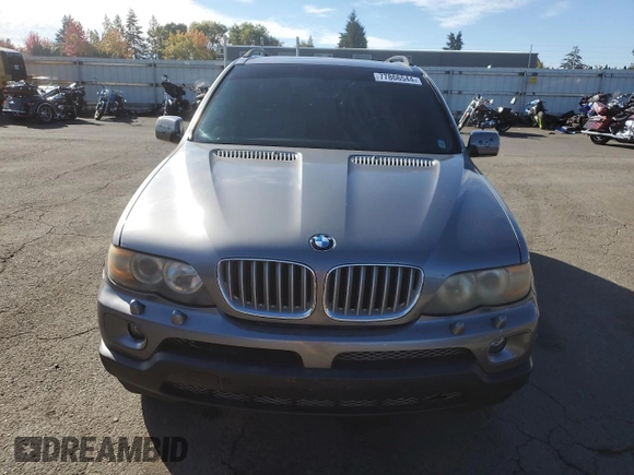 2005 BMW X5 4.4i with VIN 5UXFB53575LV16692, listed as a Copart auction lot 77866544 with 153,963 mi miles and Clean Title. Bid and sale history available at carsss.com. Image 5.