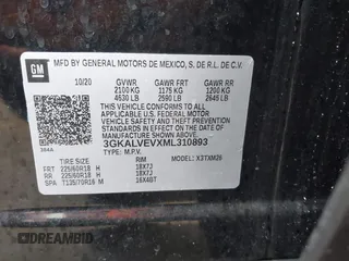 2021 GMC Terrain SLT с VIN 3GKALVEVXML310893, выставлен на аукционе IAAI как лот 42412339 с пробегом 53 336 миль миль и . История ставок и продаж доступна на DreamBid. Изображение 9.