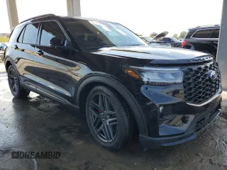 2025 Ford Explorer ST with VIN 1FMWK8GC4SGA22804, listed as a Copart auction lot 49159385 with 7,554 mi miles and Salvage Title. Bid and sale history available at carsss.com. Image 4.