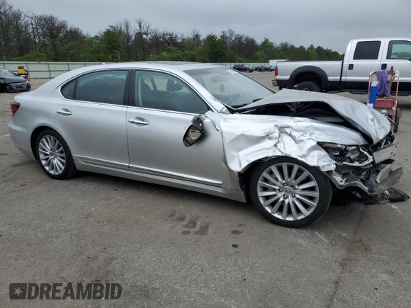 2013 Lexus LS 460 L with VIN JTHDL5EF8D5005974, listed as a Copart auction lot 57860925 with 80,831 mi miles and Salvage title. Bid and sale history available at DreamBid. Image 4.