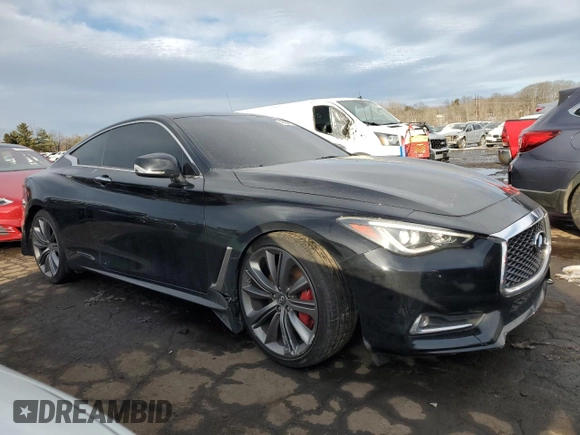 2018 Infiniti Q60 Red Sport 400 with VIN JN1FV7EL2JM630560, listed as a Copart auction lot 45980175 with 48,943 mi miles and Salvage title. Bid and sale history available at DreamBid. Image 4.