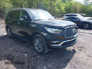 2021 Infiniti QX80 Luxe with VIN JN8AZ2AE7M9271241, listed as a IAAI auction lot 41900755 with 73,173 mi miles and . Bid and sale history available at DreamBid. Image 1.