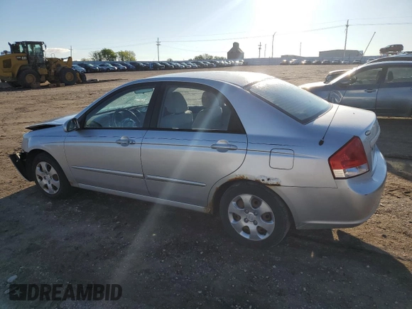 2008 Kia Spectra EX with VIN KNAFE121685507522, listed as a Copart auction lot 57908235 with 143,894 mi miles and Salvage title. Bid and sale history available at DreamBid. Image 2.