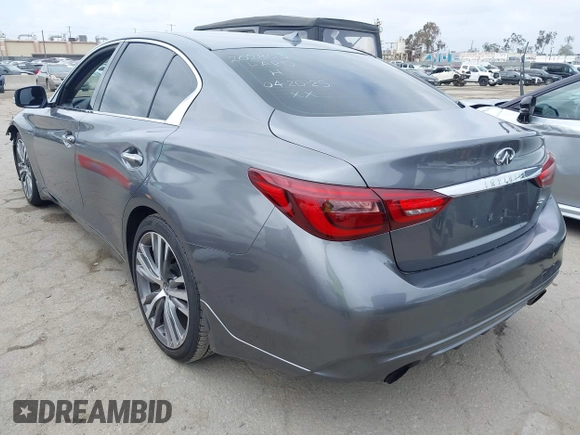 2018 Infiniti Q50 Luxe with VIN JN1EV7AP7JM354543, listed as a IAAI auction lot 42189356 with 89,503 mi miles and . Bid and sale history available at DreamBid. Image 3.