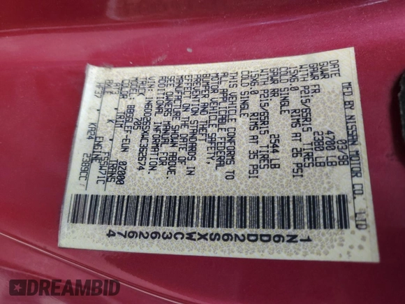 1998 Nissan Frontier XE z VIN 1N6DD26SXWC362674, wystawiony jako Copart lot #48180145 z przebiegiem 167 333 mil mil oraz Szkoda całkowita • Salvage title. Historia ofert i sprzedaży dostępna na DreamBid. Obrazek 12.