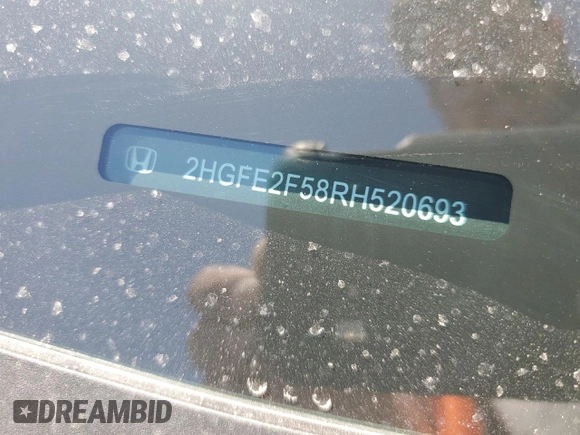 2024 Honda Civic Sport with VIN 2HGFE2F58RH520693, listed as a Copart auction lot 49313475 with 12,997 mi miles and Salvage Title. Bid and sale history available at DreamBid. Image 12.