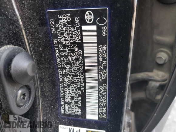 2021 Toyota Corolla Hatchback SE with VIN JTND4MBE7M3135630, listed as a Copart auction lot 64594624 with 63,106 mi miles and Salvage Title. Bid and sale history available at carsss.com. Image 13.