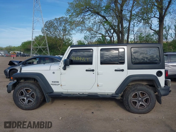 2016 Jeep Wrangler Unlimited Sport RHD with VIN 1C4BJWKG1GL336798, listed as a IAAI auction lot 42134427 with 179,500 mi miles and . Bid and sale history available at DreamBid. Image 15.