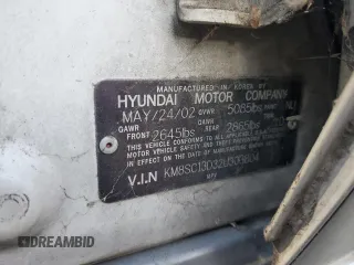 2002 Hyundai Santa Fe GLS with VIN KM8SC13D32U303804, listed as a Copart auction lot 51213805 with 201,919 mi miles and Salvage Title. Bid and sale history available at carsss.com. Image 13.