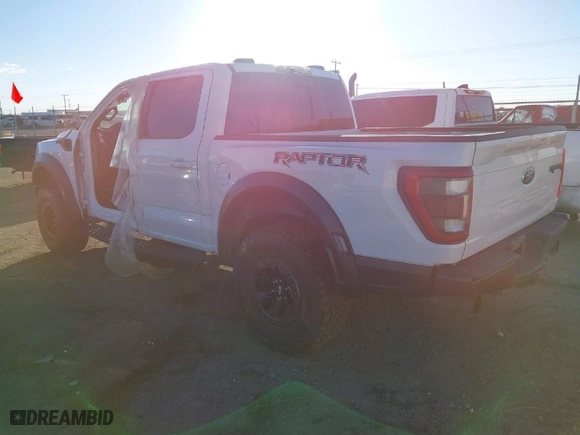 2022 Ford F-150 Raptor with VIN 1FTFW1RGXNFB26255, listed as a IAAI auction lot 41458336 with 37,336 mi miles. Bid and sale history available at carsss.com. Image 3.