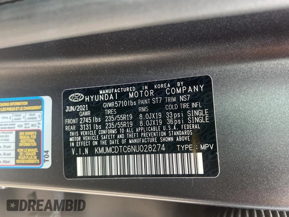 2022 Genesis GV70 Sport with VIN KMUMCDTC6NU028274, listed as a Copart auction lot 61770155 with 46,523 mi miles and Salvage title. Bid and sale history available at DreamBid. Image 10.