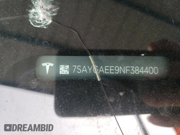2022 Tesla Model Y Long Range with VIN 7SAYGAEE9NF384400, listed as a Copart auction lot 51961545 with 31,758 mi miles and Salvage Title. Bid and sale history available at DreamBid. Image 14.