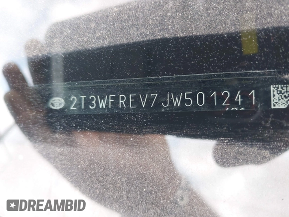 2018 Toyota RAV4 XLE с VIN 2T3WFREV7JW501241, выставлен на аукционе IAAI как лот 42134328 с пробегом 56 536 миль миль и . История ставок и продаж доступна на DreamBid. Изображение 9.