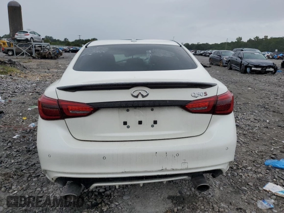 2021 Infiniti Q50 Red Sport 400 with VIN JN1FV7DP5MM850722, listed as a Copart auction lot 74550254 with Not provided miles and Salvage title. Bid and sale history available at DreamBid. Image 6.