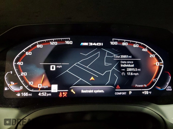 2021 BMW 3 Series M340i xDrive with VIN 3MW5U9J00M8B50888, listed as a Copart auction lot 83747584 with 35,951 mi miles and Salvage Title. Bid and sale history available at carsss.com. Image 9.