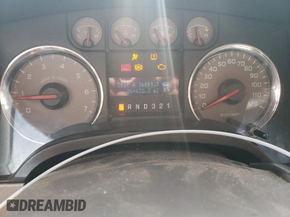 2009 Ford F-150 STX with VIN 1FTRX12829KB97914, listed as a Copart auction lot 56244425 with 264,622 mi miles and Salvage title. Bid and sale history available at DreamBid. Image 9.