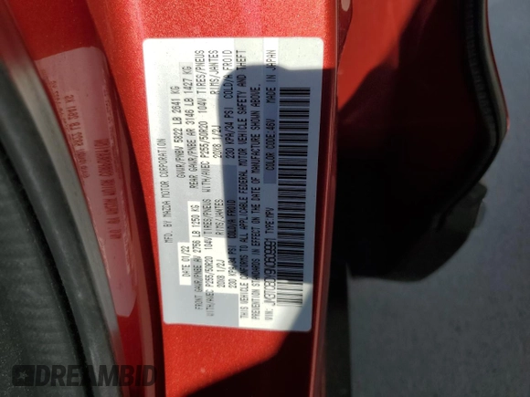 2022 Mazda CX-9 Grand Touring with VIN JM3TCBDY9N0609991, listed as a Copart auction lot 62132985 with 34,603 mi miles and Salvage title. Bid and sale history available at DreamBid. Image 13.
